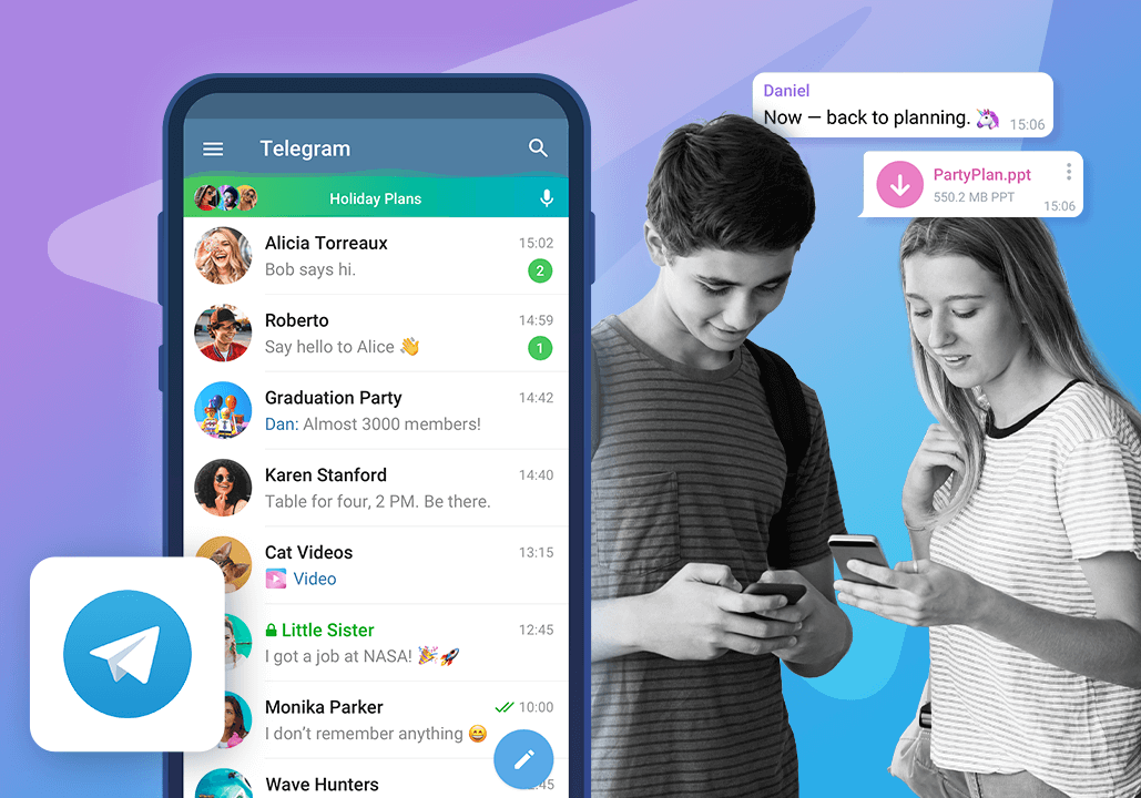 Add a person on Telegram